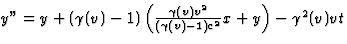 $y''=y+(\gamma(v)-1)\left(\frac{
\gamma(v)v^2}{(\gamma(v)-1)c^2}x+y\right)-\gamma^2(v)vt$