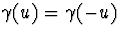 $\gamma(u)=\gamma(-u)$